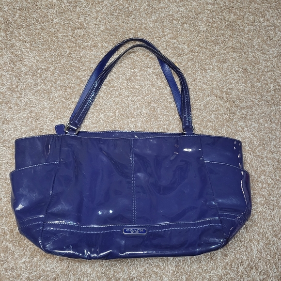 Vintage Coach Blue Leather Shoulder BagY2K